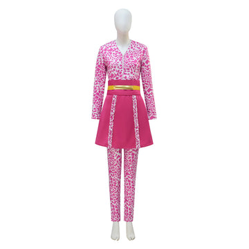 Glee Sue Sylvester Cosplay Costume Super Bass Pink Suit Becostume
